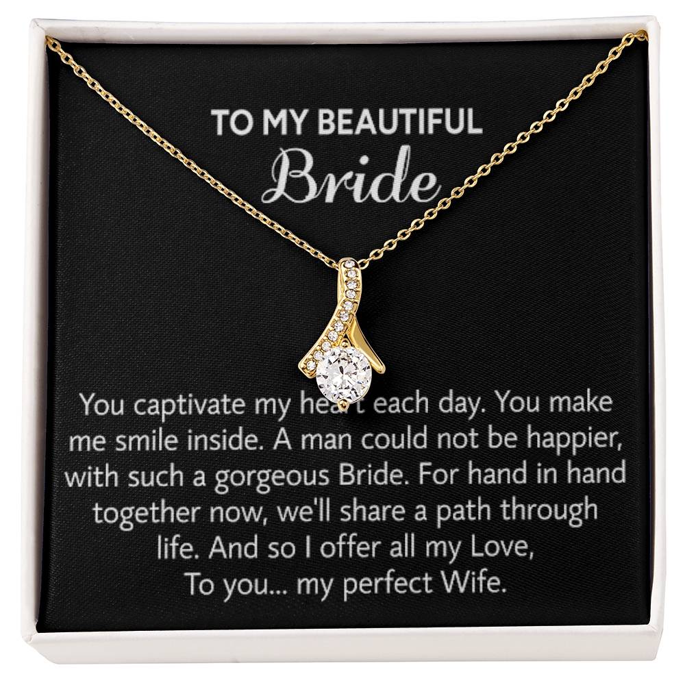 Para mi hermosa novia, collar de regalo para el día de la boda, regalo del novio, boda “mi esposa perfecta” para la novia, collar de regalo para el día del compromiso 