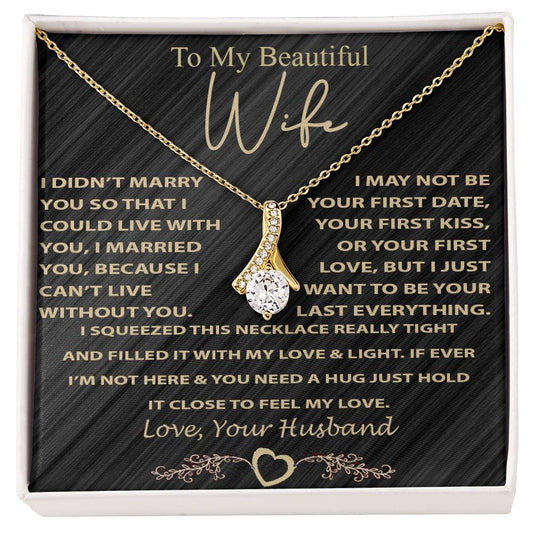 Regalo para esposa "No puedo vivir sin ti" Collar de belleza seductora en oro de 18 quilates 