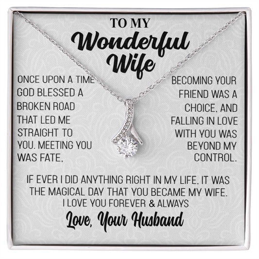 Regalo para Esposa "El Día Mágico" Hermoso Collar de Oro de 18K para mi Maravillosa Esposa 