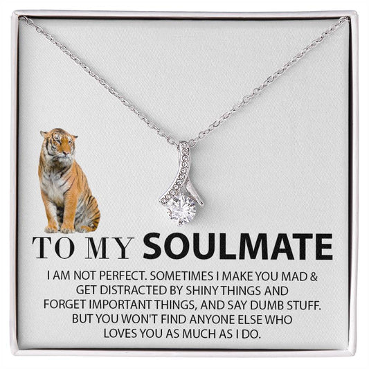 Para minha alma gêmea - tigre engraçado e distraído - conjunto de colar de beleza sedutora