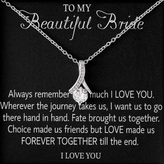 Para mi hermosa novia, collar de regalo para el día de la boda, regalo del novio, collar de regalo de boda para la novia, collar de regalo para el día del compromiso