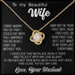 Beautiful Gift for Wife "I Can't Live Without You" Necklace white gold and yellow gold love knot