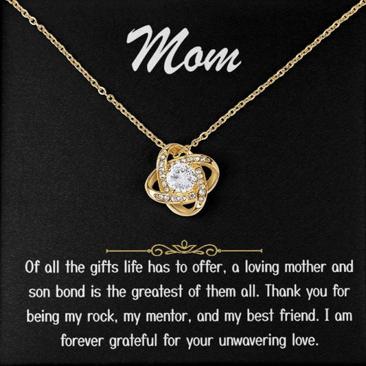 Para mi mamá - Collar con nudo de amor inquebrantable Regalo dorado 