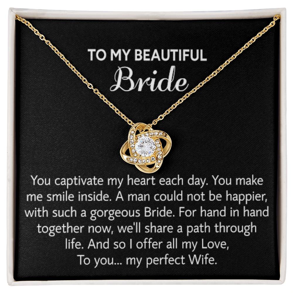 Para mi hermosa novia, collar de regalo para el día de la boda, regalo del novio, boda “mi esposa perfecta” para la novia, collar de regalo para el día del compromiso 