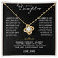 Collar de oro para mi hija - Con amor, papá - Hermoso juego de regalo con nudo de amor 