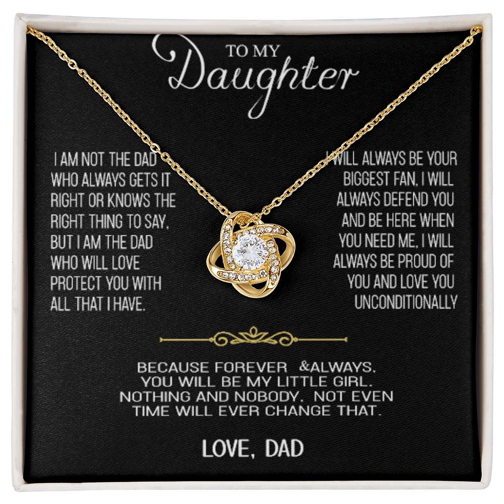 Collar de oro para mi hija - Con amor, papá - Hermoso juego de regalo con nudo de amor 
