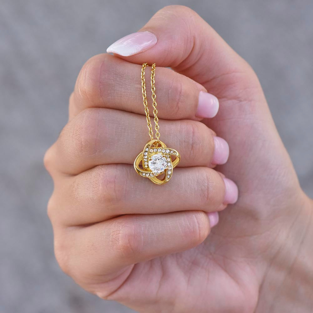 Gift for Wife 18k gold "I'm Not Perfect" I love you forever and always  love knot Necklace 002