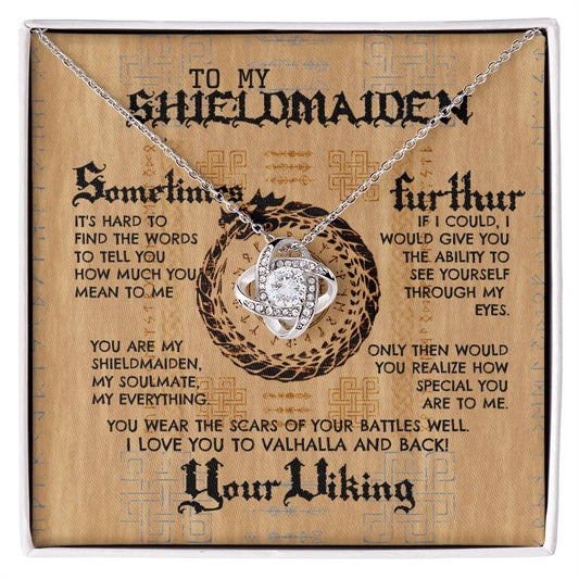 To My Shieldmaiden (Alma Gêmea Viking) - Colar com Nó de Amor