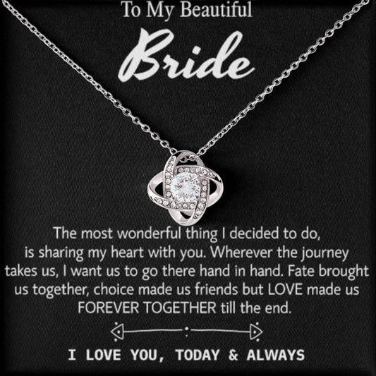 Para mi hermosa novia, collar de regalo para el día de la boda, regalo del novio, boda "hoy y siempre" para la novia, collar de regalo para el día del compromiso 