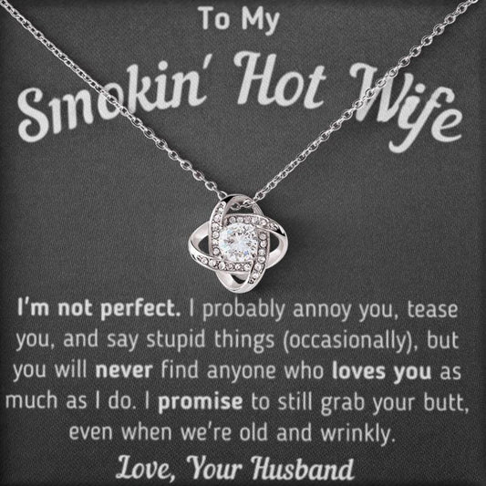 Regalo para Esposa "No Soy Perfecta" Te amo por siempre y para siempre Collar nudo de amor 001 