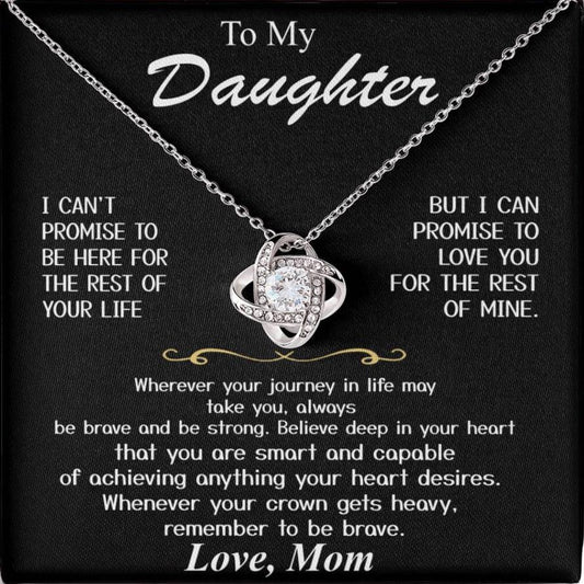 Para mi hija - Con amor de mamá - Hermoso set de regalo collar nudo de amor plata u oro 18K 
