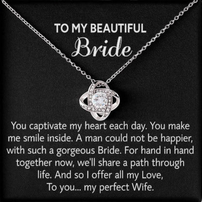 Para mi hermosa novia, collar de regalo para el día de la boda, regalo del novio, boda “mi esposa perfecta” para la novia, collar de regalo para el día del compromiso 