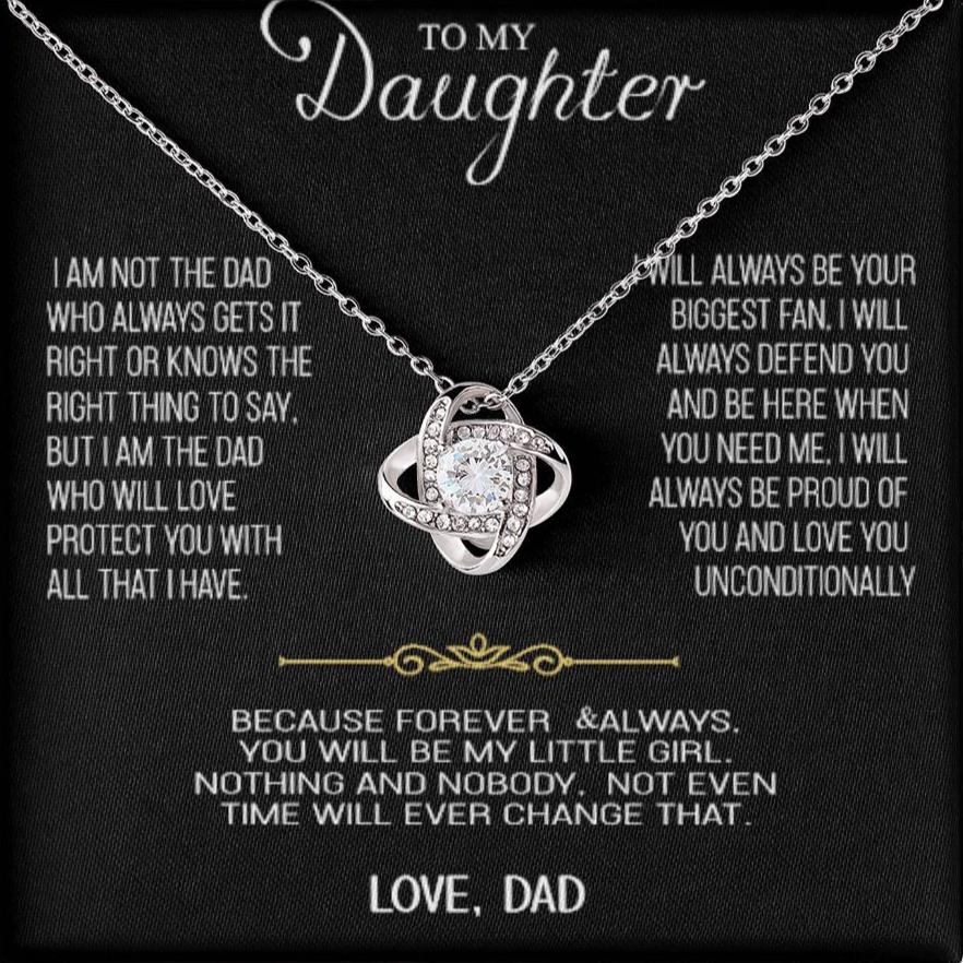 Collar de oro para mi hija - Con amor, papá - Hermoso juego de regalo con nudo de amor 