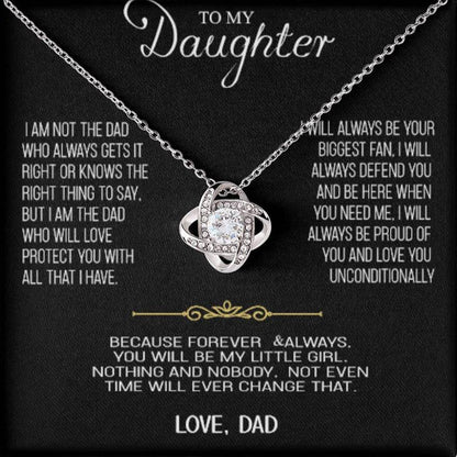 Collar de oro para mi hija - Con amor, papá - Hermoso juego de regalo con nudo de amor 