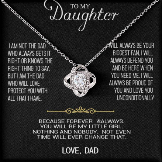 Collar de oro para mi hija - Con amor, papá - Hermoso juego de regalo con nudo de amor 
