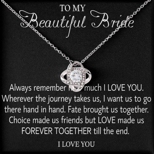 Para mi hermosa novia, collar de regalo para el día de la boda, regalo del novio, collar de regalo de boda para la novia, collar de regalo para el día del compromiso 