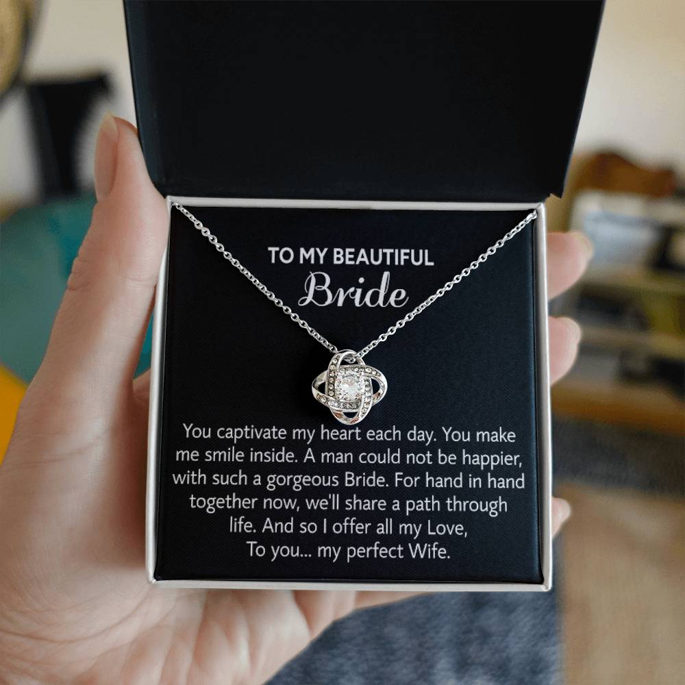 Para mi hermosa novia, collar de regalo para el día de la boda, regalo del novio, boda “mi esposa perfecta” para la novia, collar de regalo para el día del compromiso 