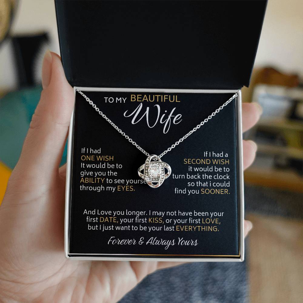 Para mi bella esposa, collar de dos deseos, regalo de nudo de amor