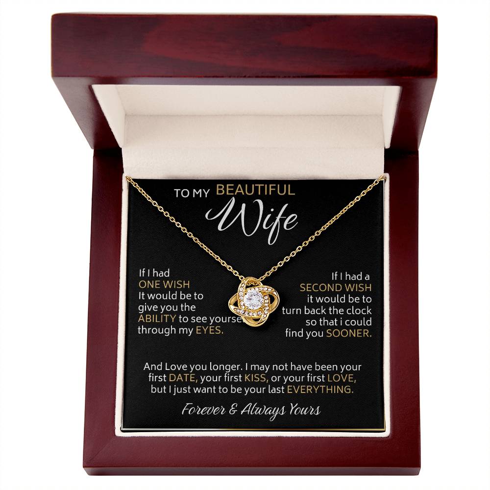 Para mi bella esposa, collar de dos deseos, regalo de nudo de amor
