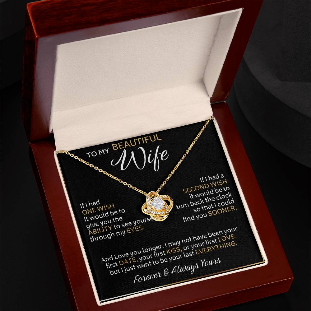 Para mi bella esposa, collar de dos deseos, regalo de nudo de amor