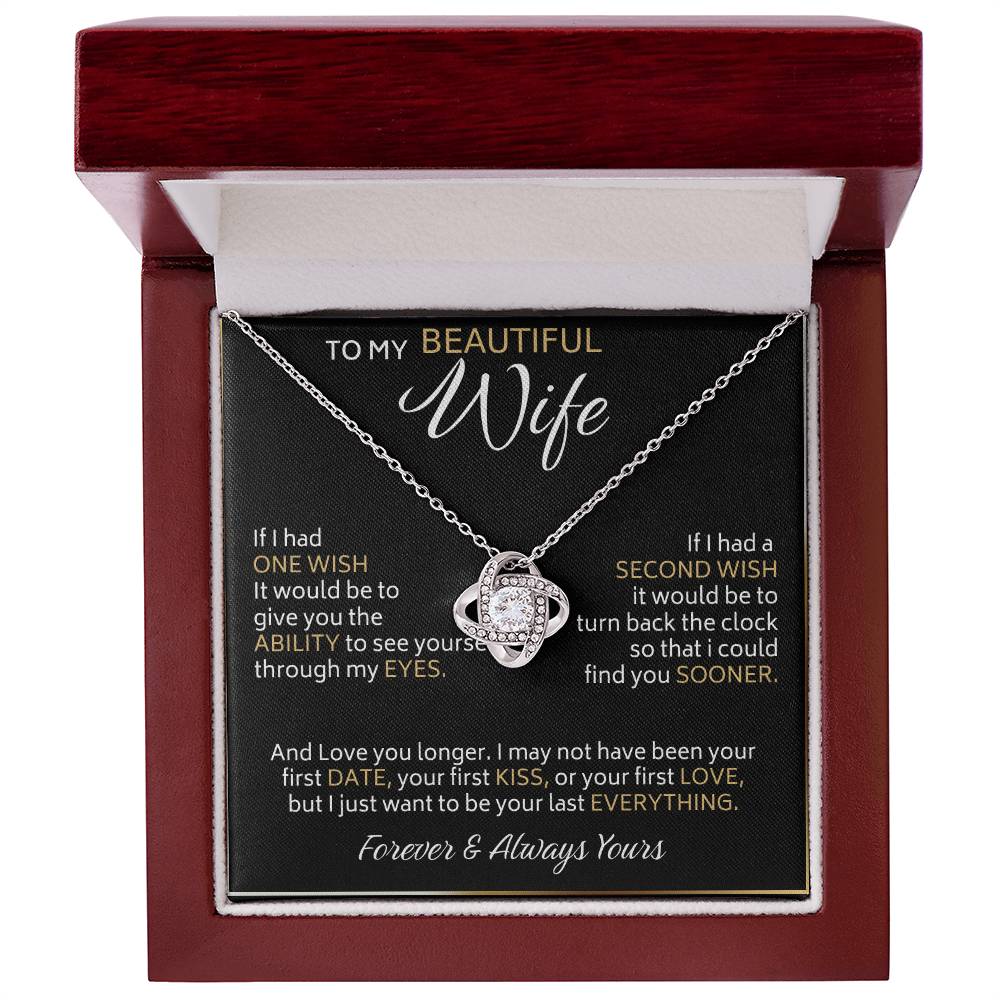 Para mi bella esposa, collar de dos deseos, regalo de nudo de amor
