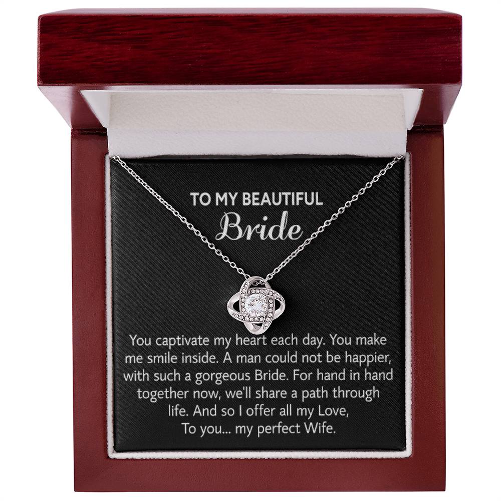 Para mi hermosa novia, collar de regalo para el día de la boda, regalo del novio, boda “mi esposa perfecta” para la novia, collar de regalo para el día del compromiso 