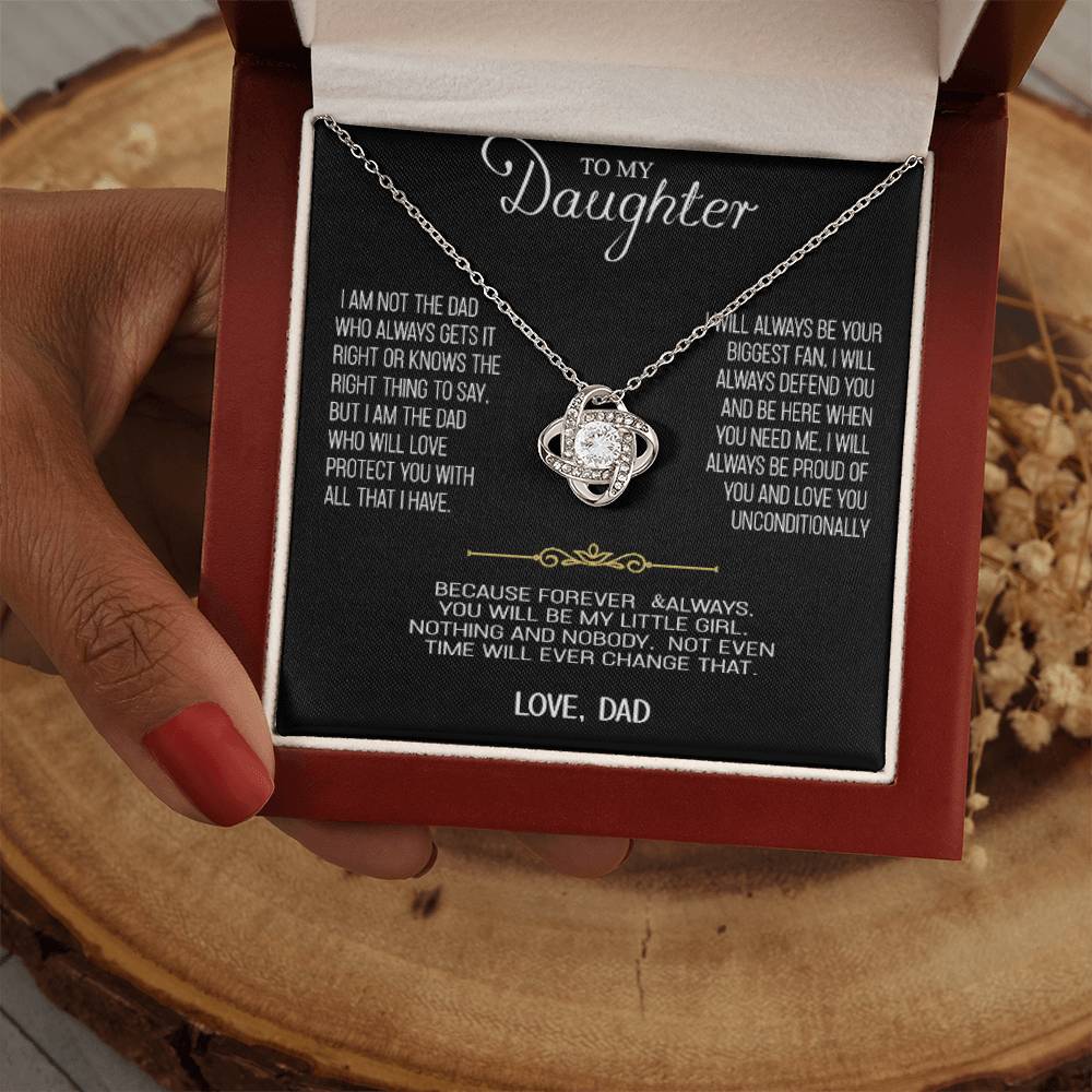 Collar de oro para mi hija - Con amor, papá - Hermoso juego de regalo con nudo de amor 