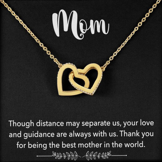 Para mi mamá - la mejor madre del mundo Set de regalo Corazones de amor interconectados Oro 18K 