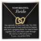 Para mi hermosa novia, collar de regalo para el día de la boda, regalo del novio, boda “mi esposa perfecta” para la novia, collar de regalo para el día del compromiso 