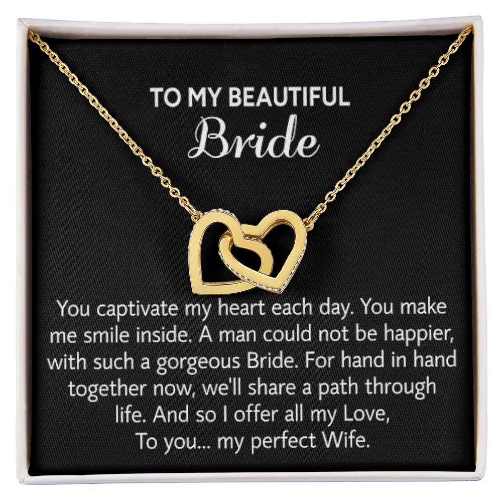 Para mi hermosa novia, collar de regalo para el día de la boda, regalo del novio, boda “mi esposa perfecta” para la novia, collar de regalo para el día del compromiso 