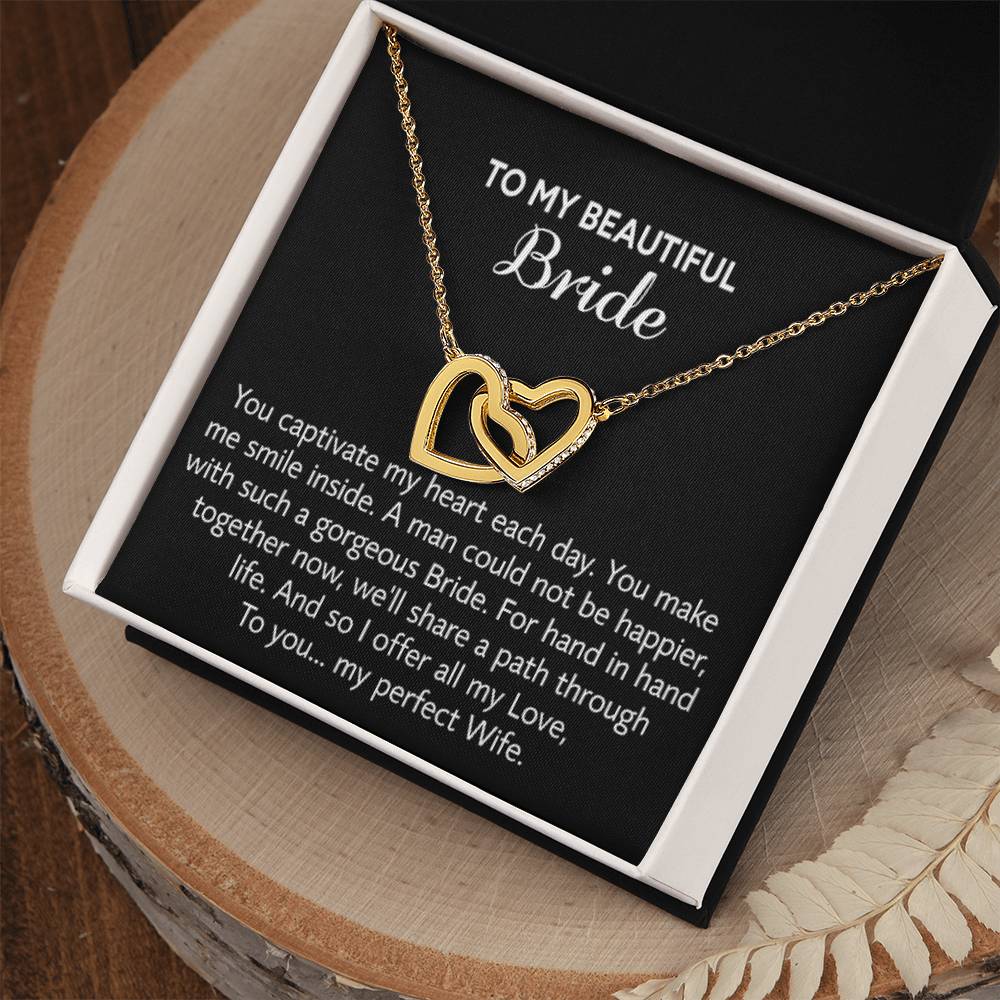 Para mi hermosa novia, collar de regalo para el día de la boda, regalo del novio, boda “mi esposa perfecta” para la novia, collar de regalo para el día del compromiso 