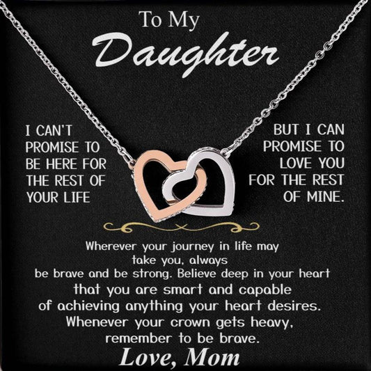 Para mi hija - Hermoso set de regalo - "Puedo prometer" Corazones enlazados en oro rosa 