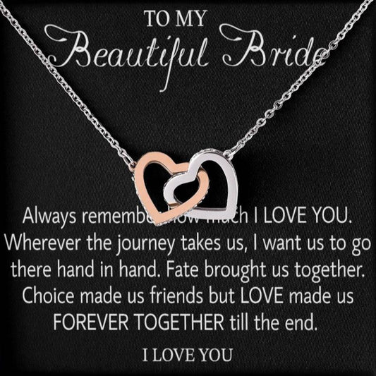 Para mi hermosa novia, collar de regalo para el día de la boda, regalo del novio, collar de regalo de boda para la novia, collar de regalo para el día del compromiso 