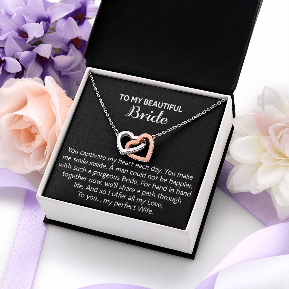 Para mi hermosa novia, collar de regalo para el día de la boda, regalo del novio, boda “mi esposa perfecta” para la novia, collar de regalo para el día del compromiso 