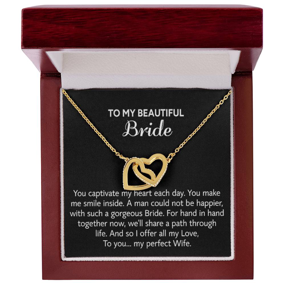 Para mi hermosa novia, collar de regalo para el día de la boda, regalo del novio, boda “mi esposa perfecta” para la novia, collar de regalo para el día del compromiso 