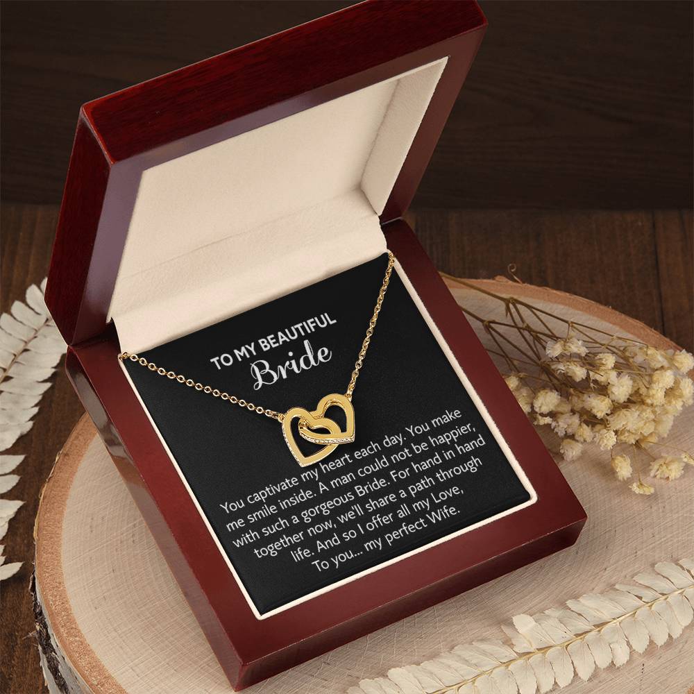 Para mi hermosa novia, collar de regalo para el día de la boda, regalo del novio, boda “mi esposa perfecta” para la novia, collar de regalo para el día del compromiso 