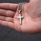 To my Husband - from Wife -I love you forever -  Cross Necklace on Artisan Cuban Chain