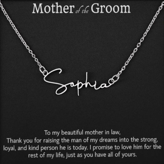 Regalo de la novia para la madre del novio, regalo de collar para la suegra, regalo para la suegra, regalos de boda para el hombre de mis sueños, regalo de agradecimiento 