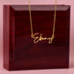 Signature name necklace Silver "Remember Whose Granddaughter You Are" - Beautiful Gift Set