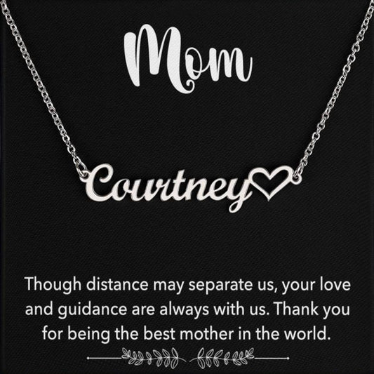 Para mi mamá: la mejor madre del mundo. Set de regalo. Collar con nombre personalizado y firma 003 