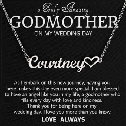 Godmother on My Wedding Day Necklace, Wedding Thank You Gift for Godmother, Godmother of The Bride, Gift from Bride To Godmother