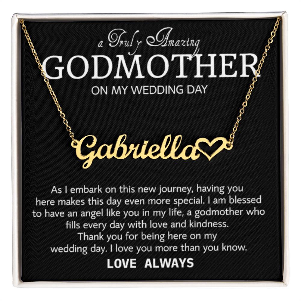Godmother on My Wedding Day Necklace, Wedding Thank You Gift for Godmother, Godmother of The Bride, Gift from Bride To Godmother