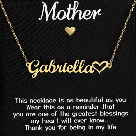 Collar de regalo para mi madre "gracias por estar en mi vida" con tarjeta de mensaje Collar con nombre y firma 003 
