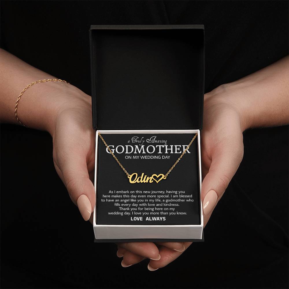 Godmother on My Wedding Day Necklace, Wedding Thank You Gift for Godmother, Godmother of The Bride, Gift from Bride To Godmother