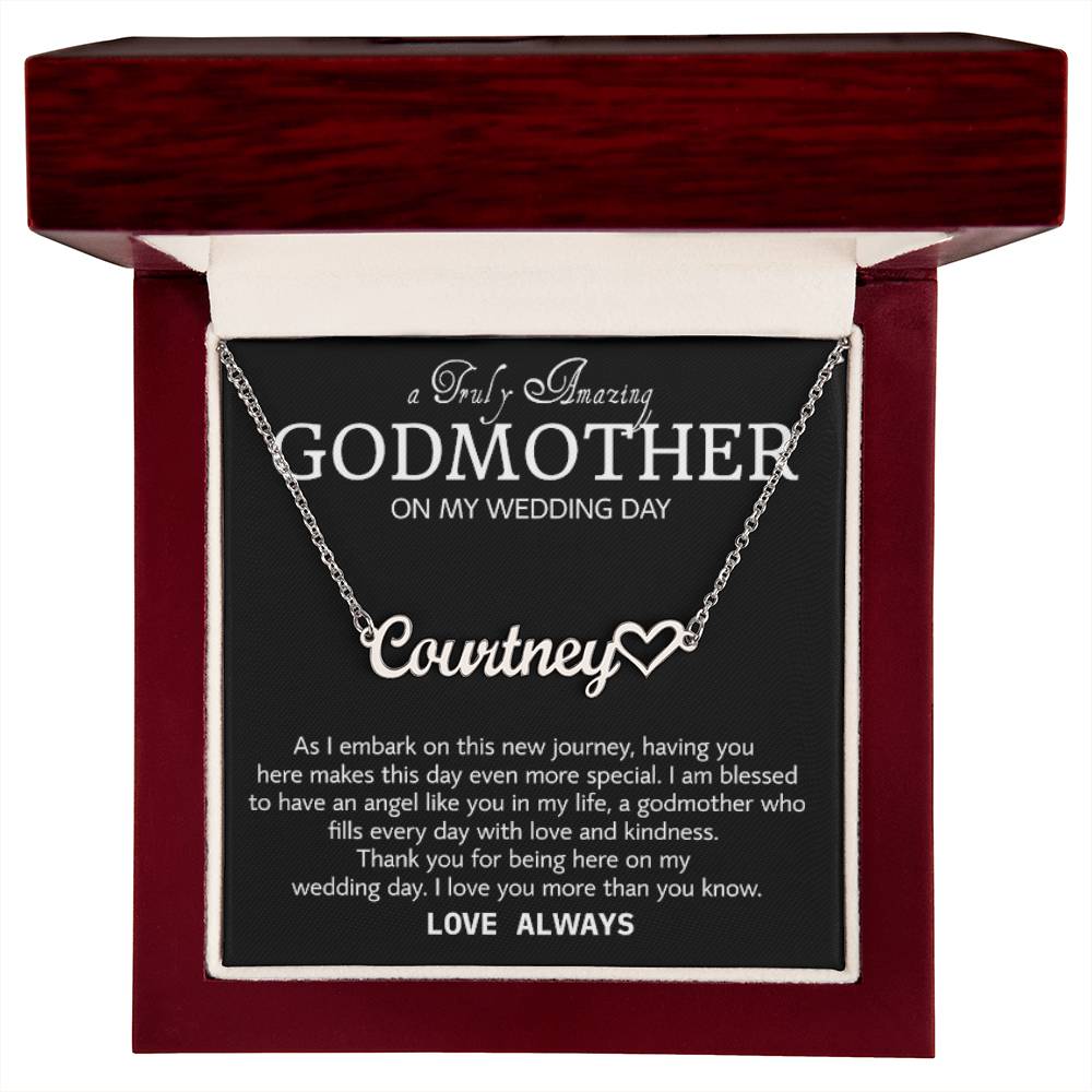 Godmother on My Wedding Day Necklace, Wedding Thank You Gift for Godmother, Godmother of The Bride, Gift from Bride To Godmother