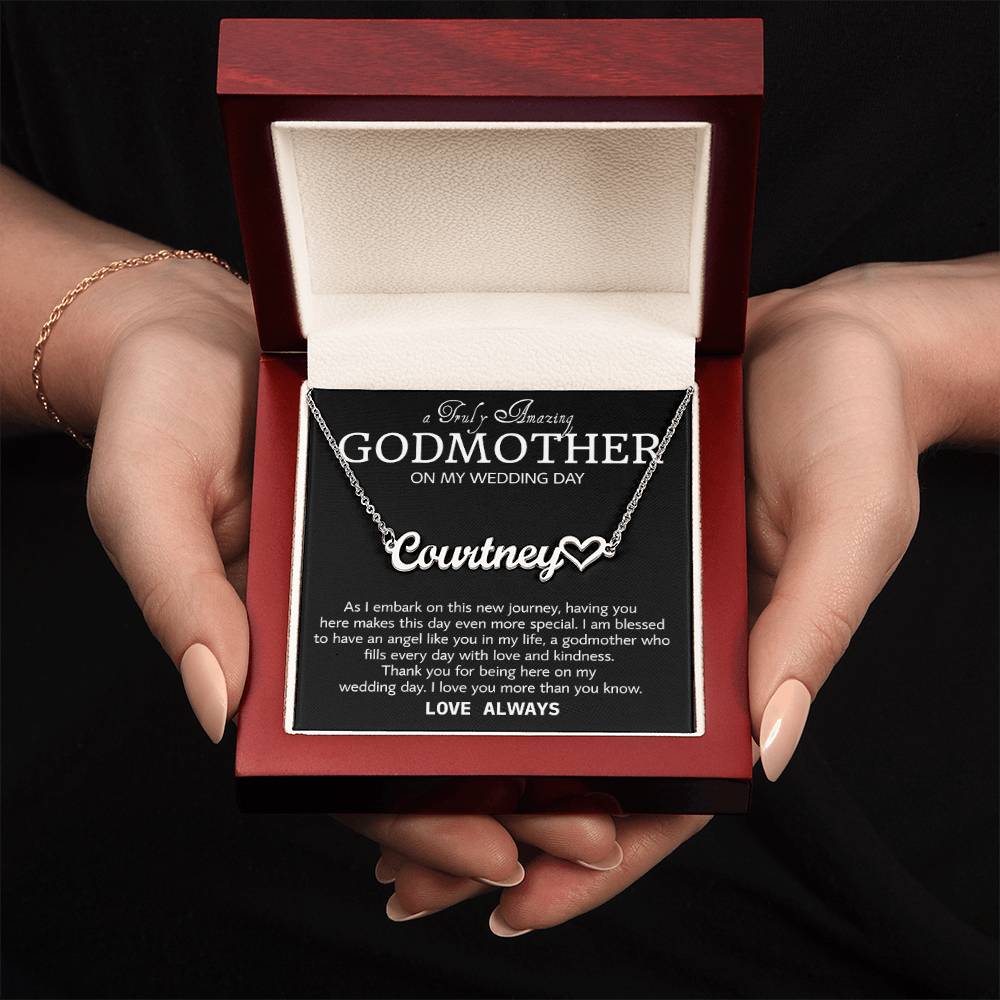 Godmother on My Wedding Day Necklace, Wedding Thank You Gift for Godmother, Godmother of The Bride, Gift from Bride To Godmother