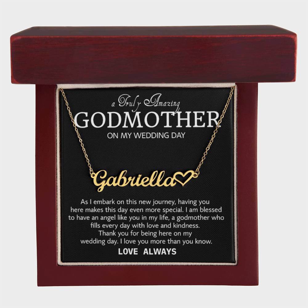 Godmother on My Wedding Day Necklace, Wedding Thank You Gift for Godmother, Godmother of The Bride, Gift from Bride To Godmother