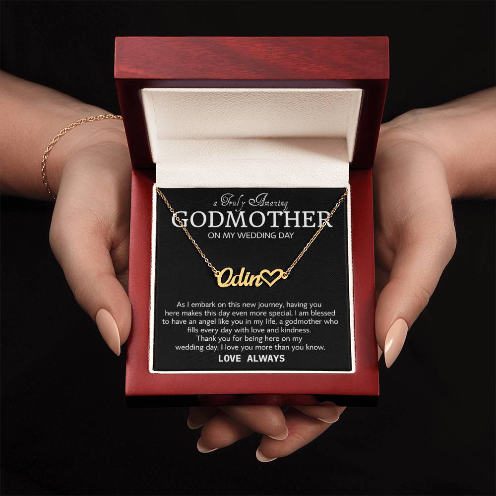 Godmother on My Wedding Day Necklace, Wedding Thank You Gift for Godmother, Godmother of The Bride, Gift from Bride To Godmother
