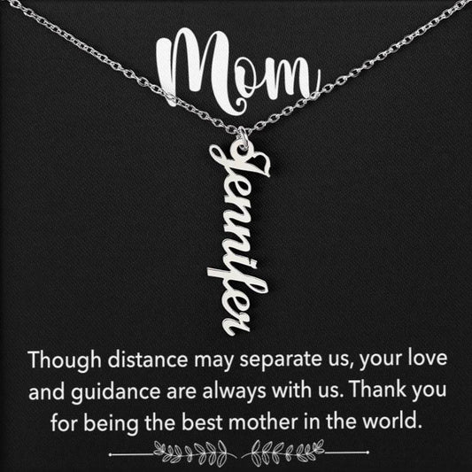 Para mi mamá: la mejor madre del mundo. Juego de regalo. Collar con nombre personalizado y firma 004