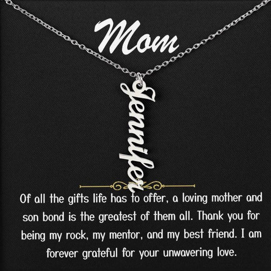 Para mi mamá: collar con nombre y firma de amor inquebrantable 004